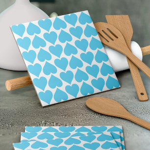 Blue Hearts Pattern, Romantic, Love Tile