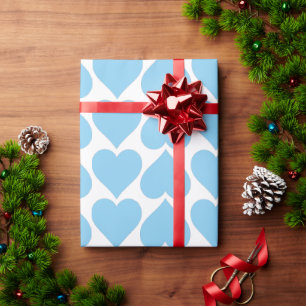 Blue Hearts Pattern, Romantic, Love Wrapping Paper