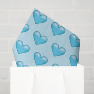 Blue Hearts Pattern Tissue Paper