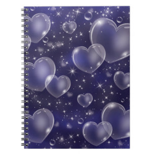 Blue Hearts Retro Vintage 90's Style Princess   Notebook