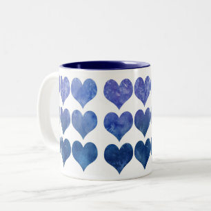   Blue Hearts Romance  Love Mug
