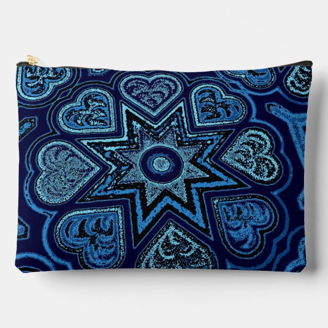 Blue Hearts & Stars Accessory Bag (Front)