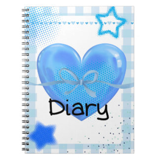 💙 Blue Hearts & Stars Cute Diary ⭐ Notebook
