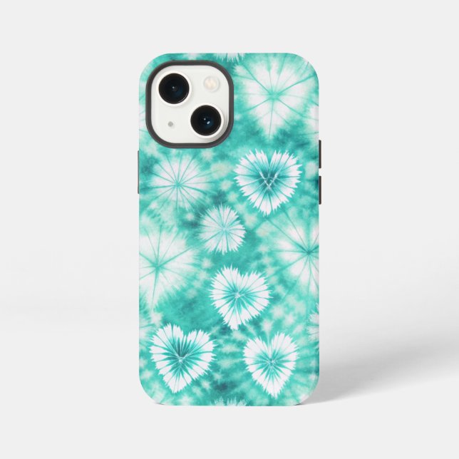 Blue Hearts Tie Dye iPhone Case (Back)