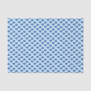 Blue Hearts Tissue Paper