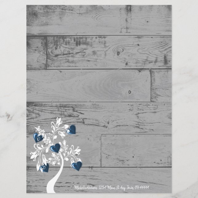 Blue Hearts Tree Personalised (Front)