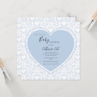Blue Hearts Vintage Baby Shower