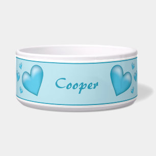 Blue Hearts With Custom Pet Name