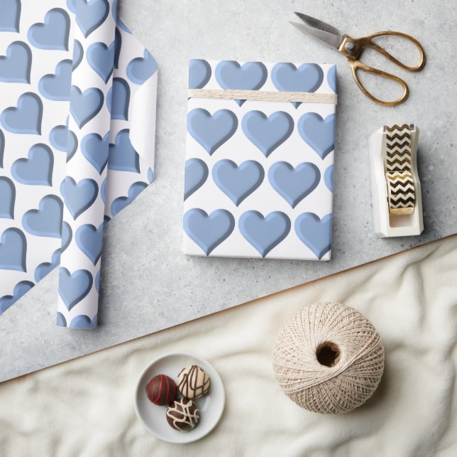 Blue Hearts  Wrapping Paper (Crafts)