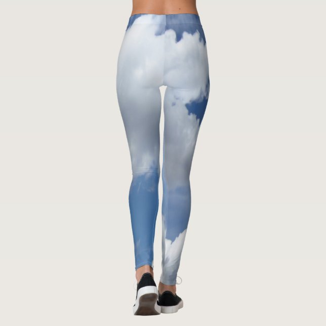 Blue Heaven Clouds I + your text & ideas Leggings (Back)