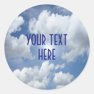 Blue Heaven Clouds + your ideas Classic Round Sticker