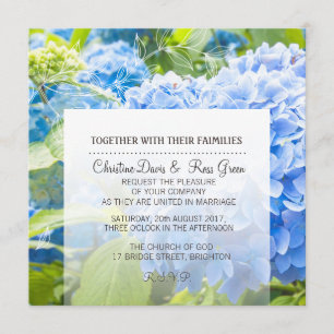 Blue Heaven, floral, wedding invitation set