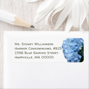 Blue Heaven Hydrangea Return Address Labels