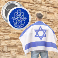 Blue Hebrew Chai Jewish Hand of Miriam Hamsa