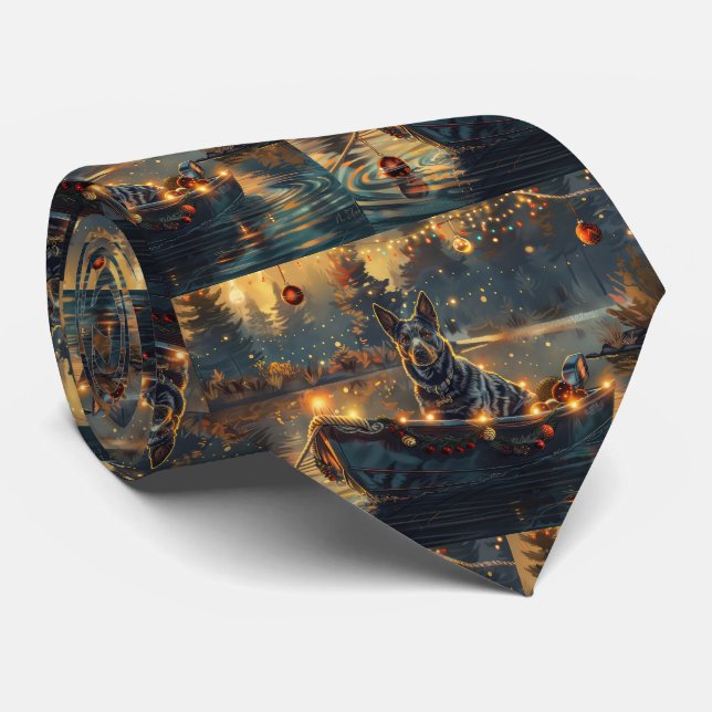 Blue Heeler Christmas Festive Voyage Tie (Rolled)