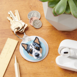Blue Heeler Dog 3D Inspired Key Ring