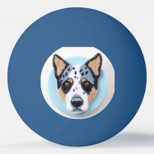 Blue Heeler Dog 3D Inspired Ping Pong Ball (Front)