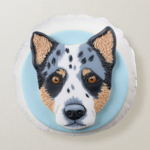 Blue Heeler Dog 3D Inspired Round Cushion
