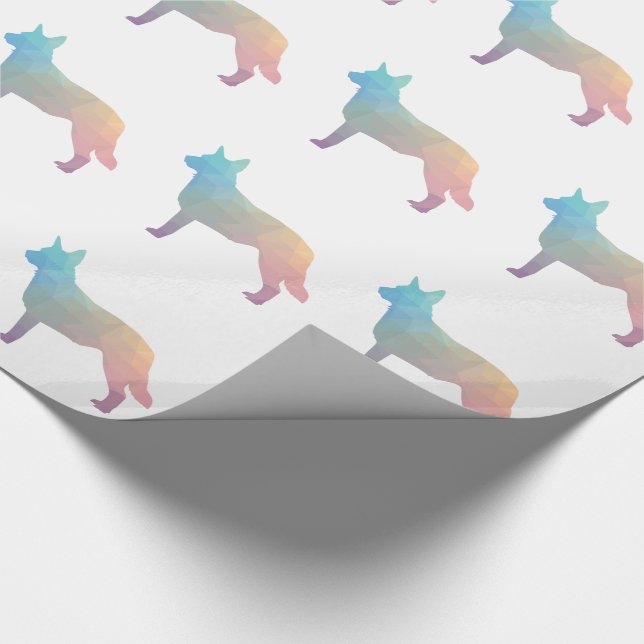 Blue Heeler Dog Breed Silhouette Geo Pastel Wrapping Paper (Corner)
