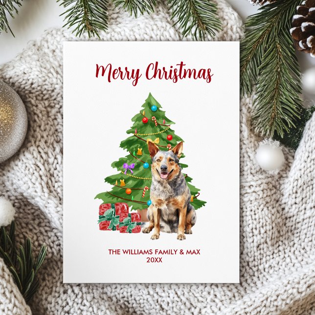 Blue Heeler Dog Family Christmas Holiday Card (Creator Uploaded)