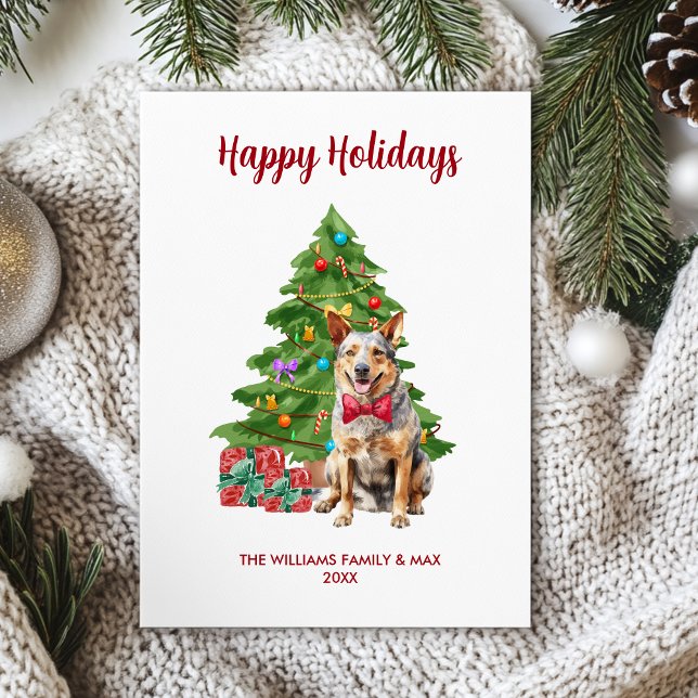 Blue Heeler Dog Family Christmas Holiday Card (Creator Uploaded)