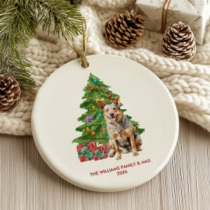 Blue Heeler Dog Personalised Christmas Ceramic Tree Decoration