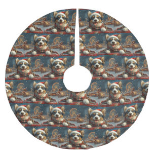 Blue Heeler Dog Roller Coaster Christmas Brushed Polyester Tree Skirt