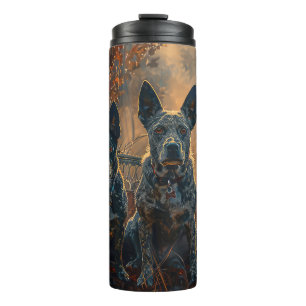 Blue Heeler Halloween Night Doggy Delight Thermal Tumbler