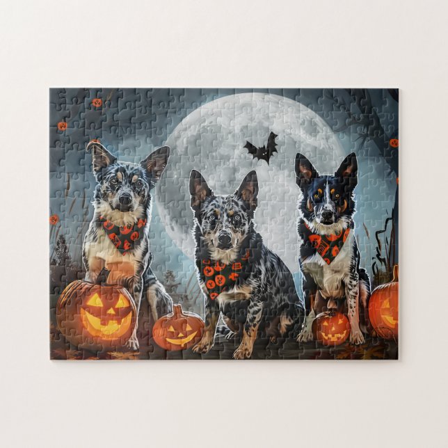 Blue Heeler Halloween Spooky Jigsaw Puzzle (Horizontal)