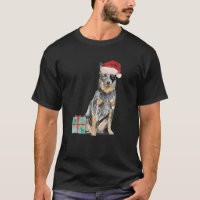 Blue Heeler Herding Aussie Puppy Christmas Santa H