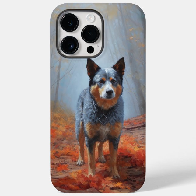 Blue Heeler in Autumn Leaves Fall Inspire Case-Mate iPhone Case (Back)