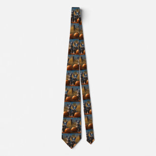Blue Heeler Puppy Autumn Delight Pumpkin Tie