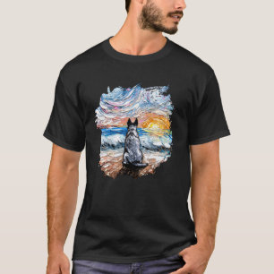 Blue Heeler Starry Night Artwork Cattle Dog Lover T-Shirt