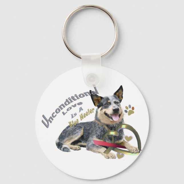 Blue Heeler Unconditional Love Key Ring (Front)