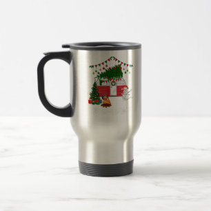 Blue Heeler With Christmas Sweater - Merry Christm Travel Mug