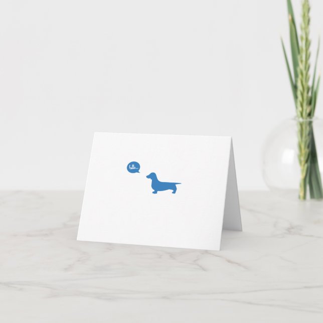 Blue Hello Dog Card (Front)