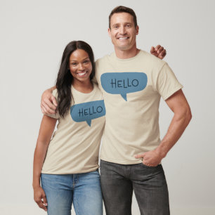 Blue "Hello" Speech Bubble Vector Illustration T-Shirt