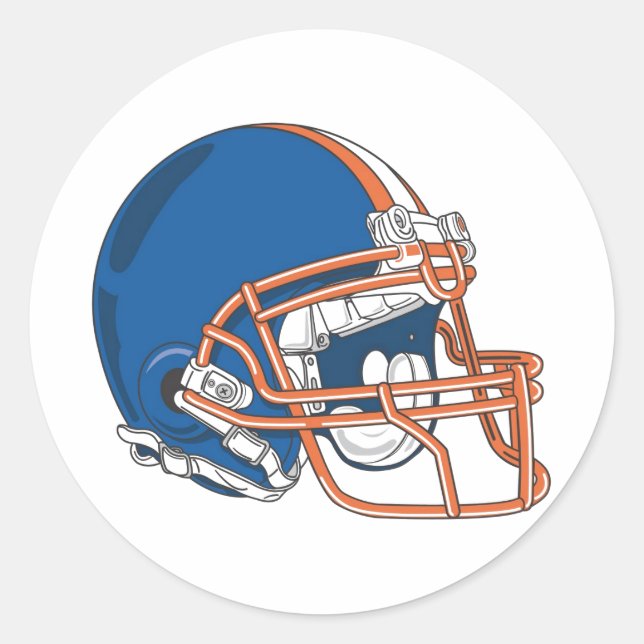 Blue Helmet Classic Round Sticker (Front)