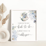 Blue help the busy bride Address an envelope Poster<br><div class="desc">Blue floral help the busy bride Address an envelope Poster
Matching items available.</div>