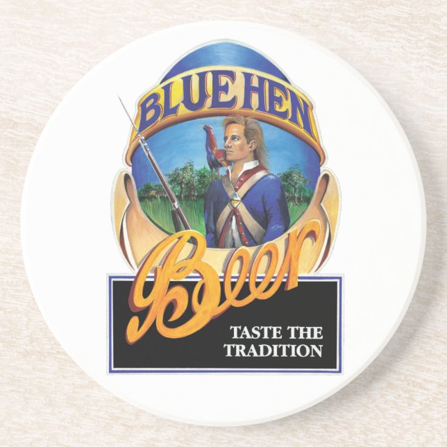 Blue Hen Beer Sandstone Drink Coaster (Front)