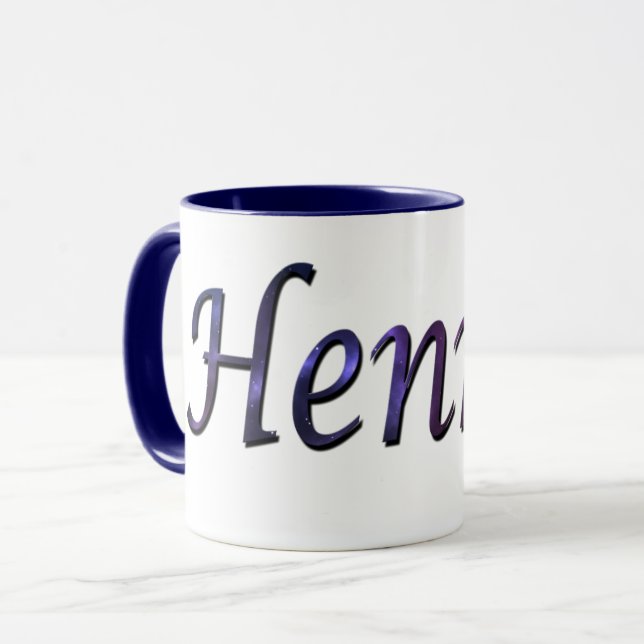 Blue Henry Name Logo, Mug (Front Left)