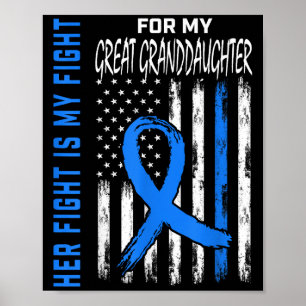 Blue Her Fight Diabetes Awareness Shirt Great Gran Poster