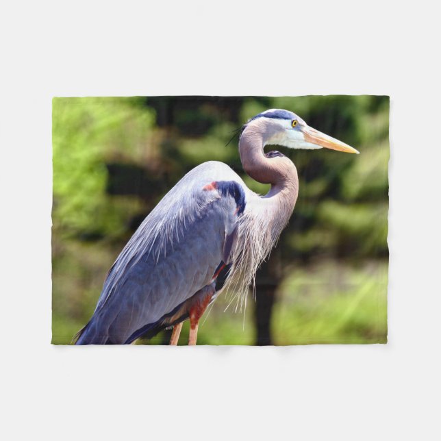 Blue Heron 1 Fleece Blanket (Front (Horizontal))