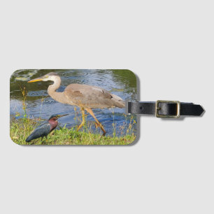Blue heron and Green heron Luggage Tag