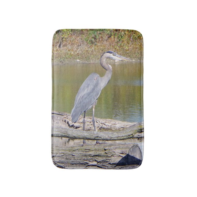 Blue Heron bathmat (Front Vertical)