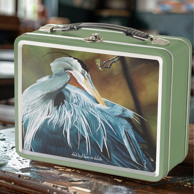 Blue Heron Bird Metal Lunch Box (Creator Uploaded)