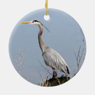Blue Heron Ceramic Tree Decoration