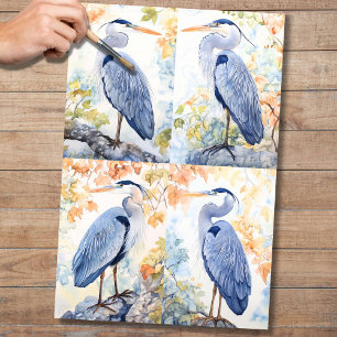 Blue Heron Collage 1 Decoupage Paper