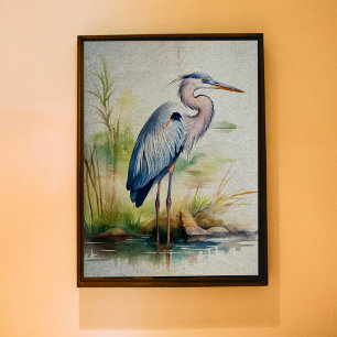 Blue Heron Decoupage Tissue Paper