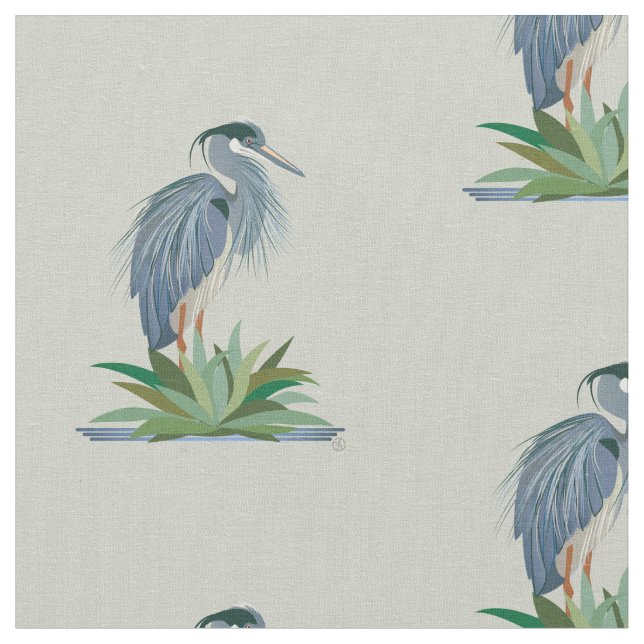Blue Heron Fabric (Close Up)